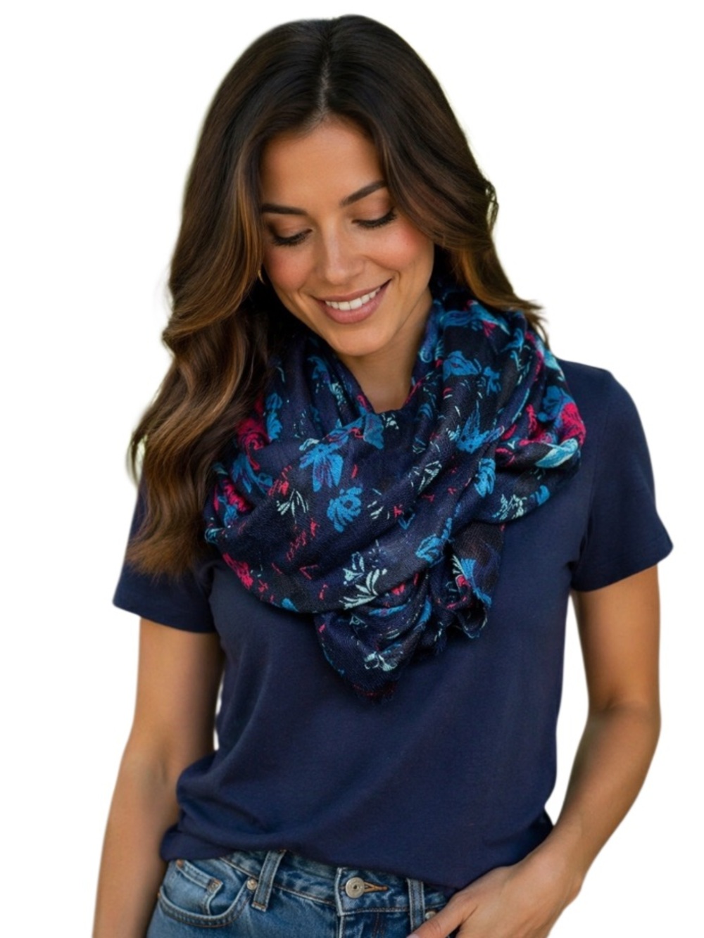 🌸2/$12🌸 Reitmans Floral Patterned infinity Scarf - Picture 1 of 9